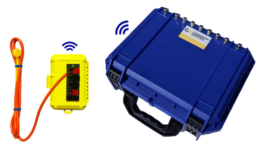 SRM-AC-combo-image-2021-05-10-1 A COMMAND Center™ Sensor connected to a Sensor Reader Module and an AutoCollector.