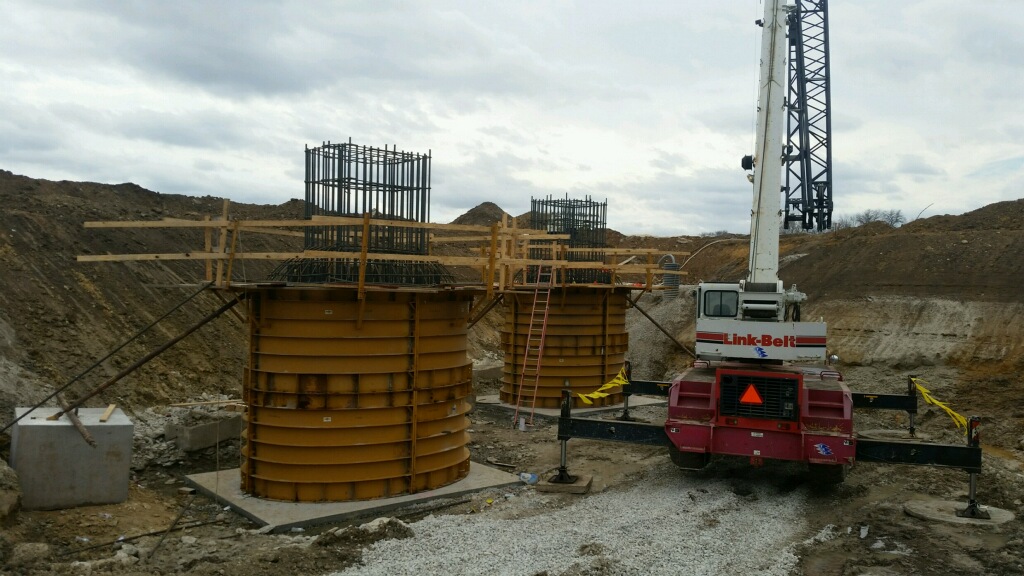 V pier bridges under construction