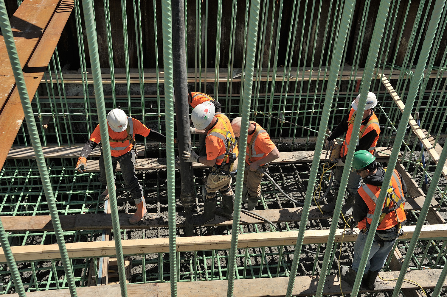 Pouring concrete